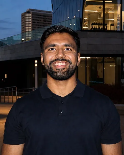 Portrait of Upkar Singh at dusk